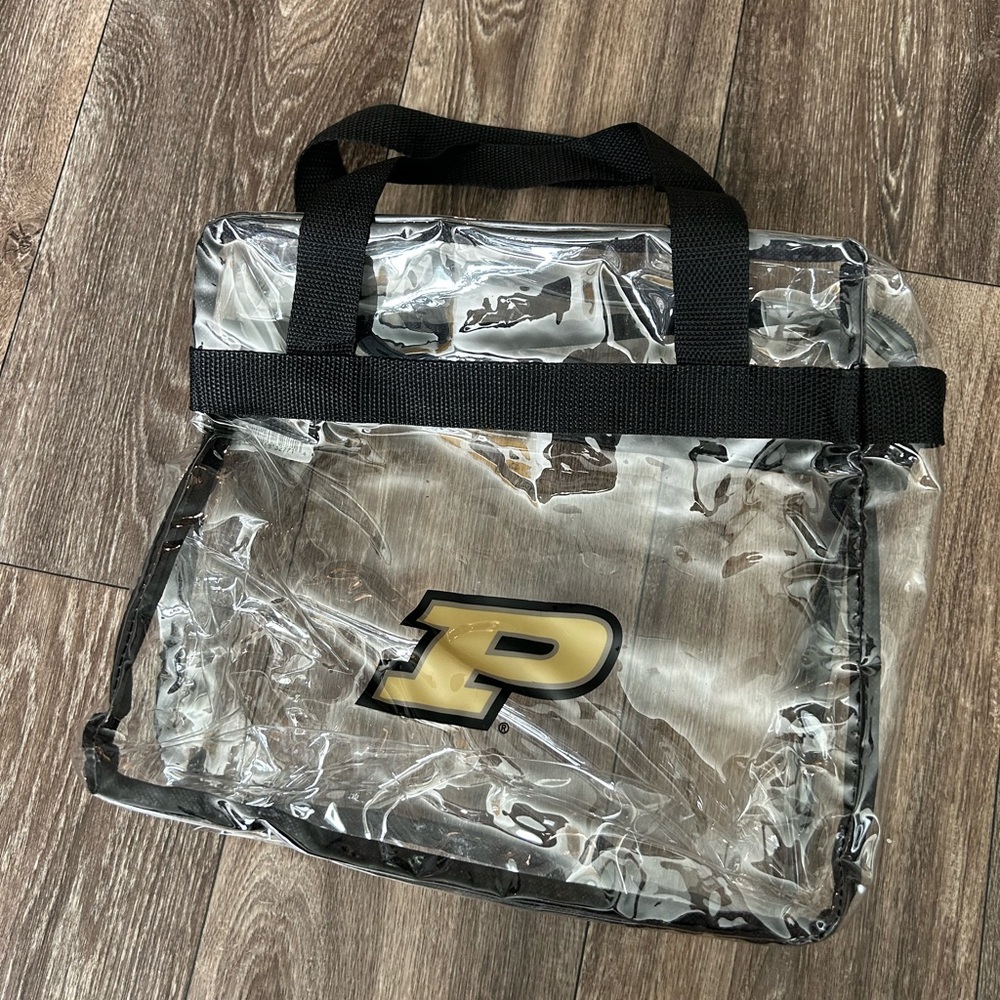 Purdue University Clear Stadium Tote Bag – Zipper Closure – 12x12x6